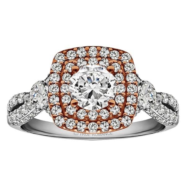 A vintage engagement ring with a prong setting, showcasing a round diamond in the center.