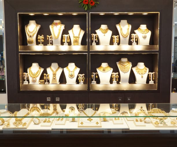 fashion jewellery in a boutique.