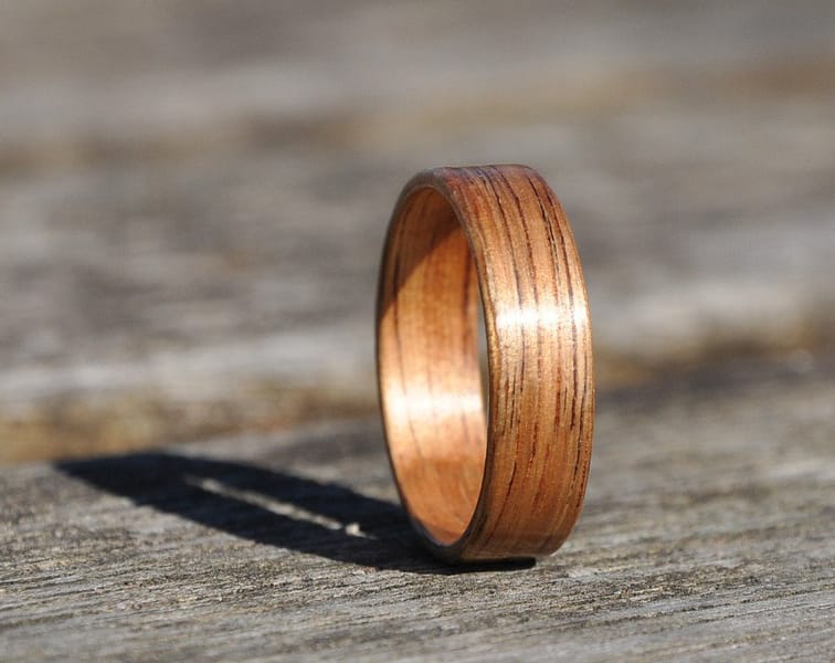 A wooden wedding ring