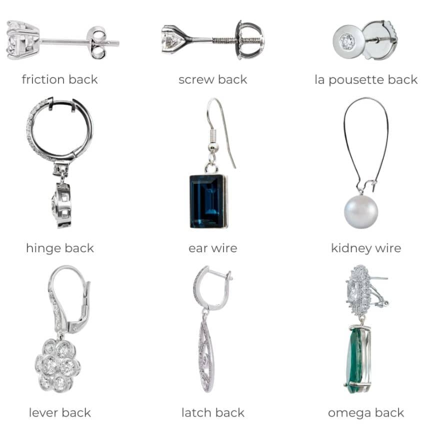 image of different types of Earrings backs