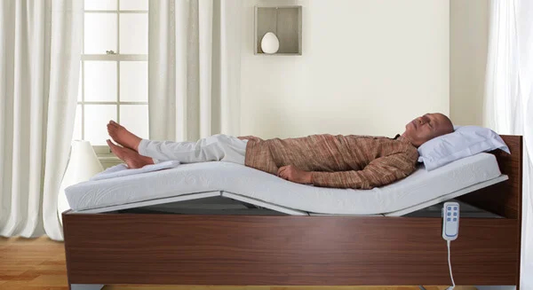 An adjustable bed for elderly