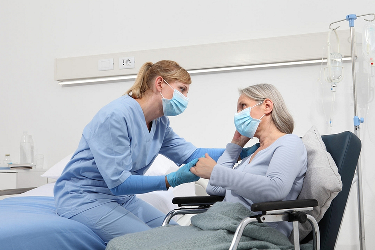 A senior citizen undergoing a medical check-up